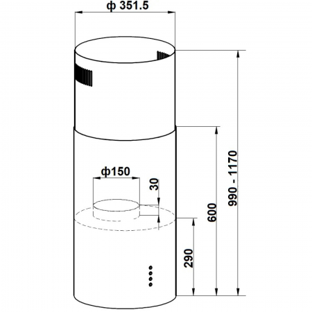Вытяжка Cylindra Isola 35 Silent Black A-44